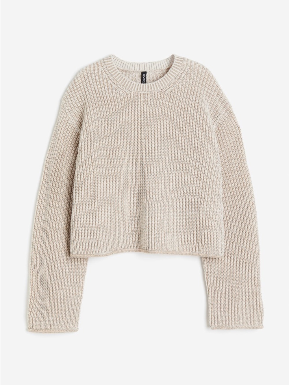 H&M Cropped Crewneck Sweater - Cream